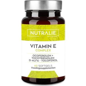Vitamine E - Antioxidant -Tocoferolen + Tocotriënolen - Celbescherming te Oxidatieve Stress - 60 Softgels Vitamin E Complex Nutralie