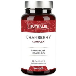Amerikaanse Veenbes Cranberry met vitamine C, D-mannose en Hibiscus | Bescherming van de Urinewegen en Antioxidant | 60 capsules Nutralie
