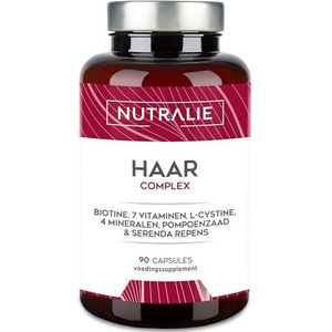 HAARVITAMINE | Haargroei & Anti-haaruitval | Vrouwen Mannen met Biotine Zink L-CysteÃ¯ne | Haarvitaminen Veganistisch Haarcomplex | 90 Capsules Nutralie