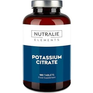 Kalium - Kaliumcitraat - 2880mg - 180 Tabletten - Spieren - Kaliumelement +1000mg - Kaliumcitraat 180 Tabletten Nutralie