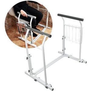 OrtoPrime Armleuning WC Portable Toilet en Home - Handicap Badkamer - Ondersteunende structuur voor toilet - Gehandicapten Toiletfacilitator WC Handicap bars en volwassenen - Handgrepen Badkamer