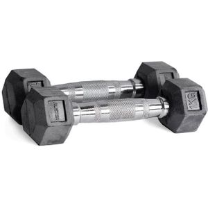 Ruster Rubber Hex Dumbbells (paar) - 1kg