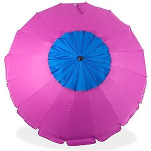 Parasol 240 cm met spiraal en achterstaanstang Total pink, Roze, 200 cm