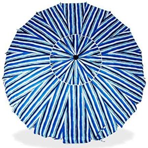 Krevicosta kwaliteitsmerk parasol, 240 cm, met spiraal en rekstok. Atlantica, blauw