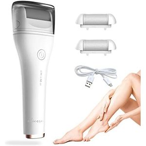 Edicare, Elektrische voetvijl, professionele pedicure, voor dames en heren, ideaal voor het verwijderen en verwijderen van eelt en huid, waterdicht, oplaadbaar met USB, voetverzorging (wit)