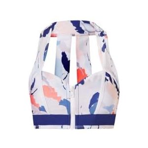 MF -Sea® Haut de bikini Jackie, imprimé multicolore, bikini avec coupe licou, fermeture à glissière avant, tissu polyester et élasthanne, idéal pour la natation, le surf, les autres sports nautiques.