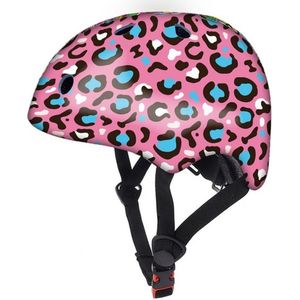 DeQube Fietshelm voor Kinderen - Skatehelm - Verstelbare Kinderhelm Maat 50-54 cm - Helm Panter