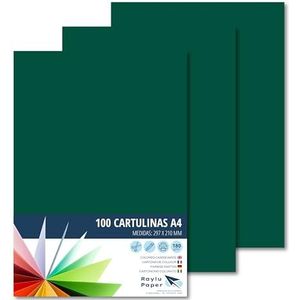 Raylu Paper® A4 100 stuks junglegroen, 180 g 210 x 297 mm, ideaal voor verband, kantoorwerk, tekenen, knutselen, geschikt voor school. (junglegroen)