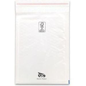 RAYLU PAPER - Verpakking met 10 bubbelenveloppen van kraftpapier, met hechtsluiting, gevoerde kraftenveloppen, wit (150 x 210 mm)