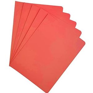 Raylu Paper® - 25 stuks ondermappen van karton, met fastergaten en levendige kleuren, 200 g dikke map van kraftkarton (rood, folio)