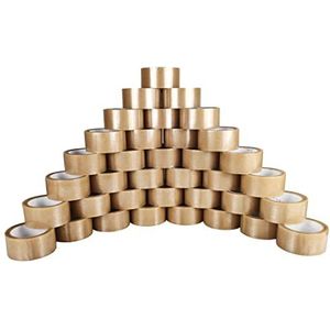 RAYLU PAPER® - Afdichtingsrollen, plakband voor het verpakken van verzenddozen, robuust en extra sterk, 66 m x 50 mm breed (36 stuks, transparant)