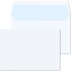 RAYLU PAPER - 10 witte papieren enveloppen met zelfklevende sluiting voor het verzenden van documenten en brieven, gemakkelijk te verzegelen, 90 g/m² dik (commercieel)