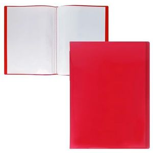 RAYLU PAPER - A4-documentenmap met transparante hoezen van 100% biologisch afbreekbaar polypropyleen, 30 transparante documentenhoezen voor thuis en op kantoor (A4, 30 hoesjes, rood)