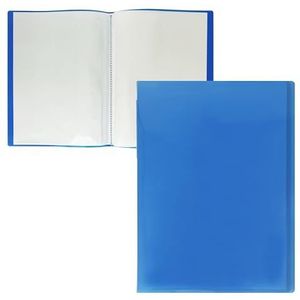 RAYLU PAPER - Ordner met transparante hoezen DIN A4, gemaakt van 100% biologisch afbreekbaar polypropyleen, 40 transparante hoezen voor documenten thuis en op kantoor (A4, 40 blauwe hoesjes)