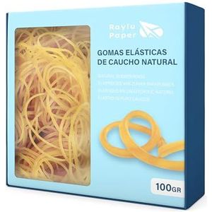 RAYLU PAPER Rubberen banden van 100% natuurlijk rubber, 100% natuurlijk rubber, robuust, herbruikbaar, voor kantoor en thuis (100 Ø x 2 mm, 100 g)