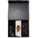 Jimmy Lion - Basquiat - Enkelsokken - Zwart/Wit - Duurzaam Katoen