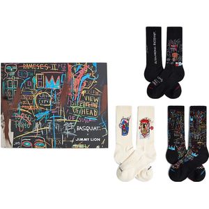 Jimmy Lion - Basquiat - Enkelsokken - Zwart/Wit - Duurzaam Katoen