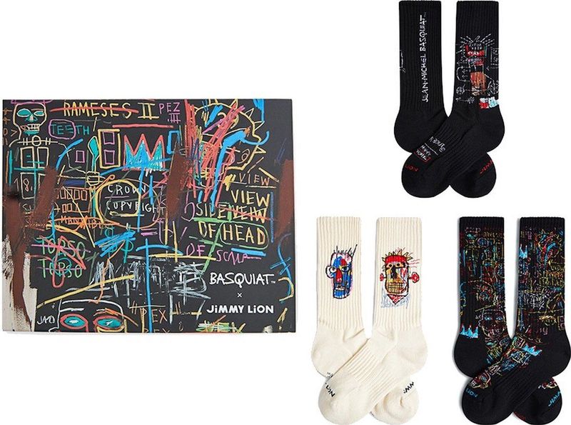 Jimmy Lion - Basquiat - Enkelsokken - Zwart/Wit - Duurzaam Katoen