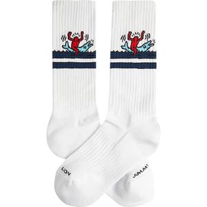 Jimmy Lion unisex sokken athletic dolphin wit (Keith Haring)