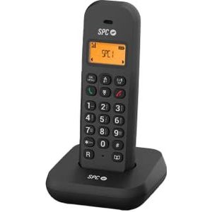 SPC Keops - Draadloze vaste telefoon met verlicht display, nummerweergave, 50 contacten, ECO-modus, GAP-compatibiliteit, datum- en tijdweergave, zwart