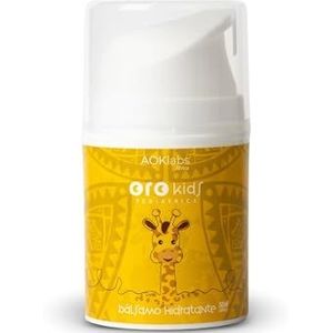 AOKlabs - Oro Kids Bálsamo Hidratante, Crema Corporal I Propiedades de la Manteca de Karité y de aceites esenciales africanos para la piel de tu bebé I Alto porcentaje de Oro Africano I 50ml.