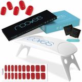 Pre-Cured Red Gel Nail Sheets with Portable UV LED Nail Dryer Lamp 8W Midnight Rain
