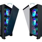 CoolBox - GE2000 DualView Tower - Zwart - Gehard Glas - Ventilatoren