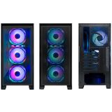 CoolBox - GE2000 DualView Tower - Zwart - Gehard Glas - Ventilatoren