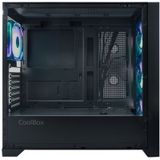 CoolBox - GE2000 DualView Tower - Zwart - Gehard Glas - Ventilatoren