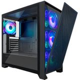 CoolBox - GE2000 DualView Tower - Zwart - Gehard Glas - Ventilatoren