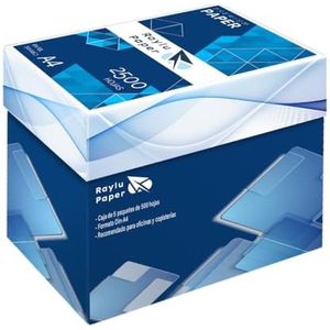 RAYLU PAPER - A4, 80 g, 2500 vellen premium multifunctioneel papier voor laserprinters, inkjet en kopieerapparaat, voor kantoor en thuis