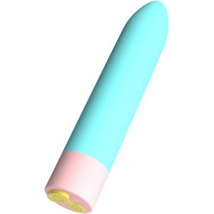 PARTY COLORS TOYS - RECHARGEABLE VIBRATING BULLET 10 INTENSITIES BLUE