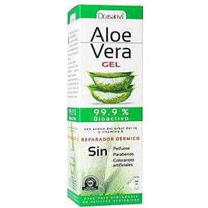 DRASANVI Aloë Vera Gel met aloë vera met Té en vitamine E, regenereert natuurlijke peel, 100% natuurlijk, verdrijvend voor cuerpo y rostro, repara, calma en protégé, 0% parfums en parabenos, 200 ml