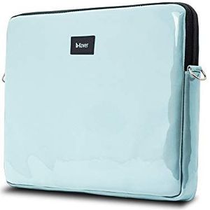 b-Kover Laptop-beschermhoes voor 15-15,6 inch lakleer, waterdicht, gevoerd, handgemaakt, met riem, MacBook Pro 15/Acer/DELL/HP/Lenovo/(hemelsblauw)