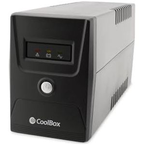CoolBox Guardian 3 ASI UPS ononderbroken stroomvoorziening vermogen 600 VA/360 W met twee Schuko-stopcontacten, automatische spanningsregelaar (AVR), besturingssoftware, zwart