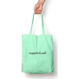 Dode Bag Verde mintgroen van Nuggela & Sulé - Design tassen van 100% katoen met lange handgrepen, ideaal voor elke gelegenheid