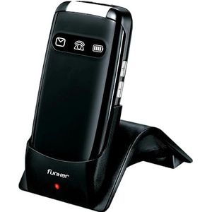 Funker E150 MAX Help zwart, telefoon voor ouderen, eenvoudiger, Smart Help, afstandsbediening, XXL display met grote letters, sprekend toetsenbord, SOS-knop, 1000 mAh batterij, zwart
