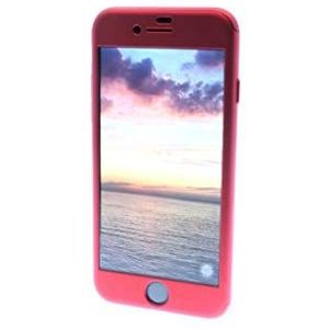 Quickmedia 360 beschermhoes voor iPhone 7, extra dun, van glas, incl. 3 stuks, rood