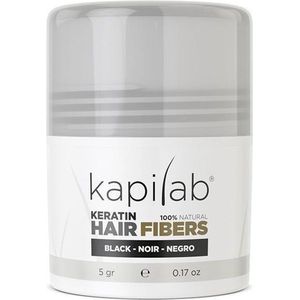 Kapilab Keratine Volumepoeder Zwart - Geeft volume aan het haar - Verbergt haaruitval - 100% natuurlijk - 5 gram