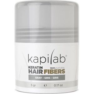 Kapilab Keratine Volumepoeder Grijs - Geeft volume aan het haar - Verbergt haaruitval - 100% natuurlijk - 5 gram