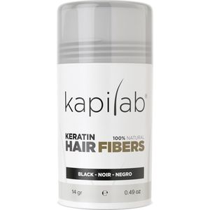 Kapilab Hair Fibers Zwart - Keratine haarvezels verbergen haaruitval - Direct voller haar - 100% natuurlijk - 14 gram