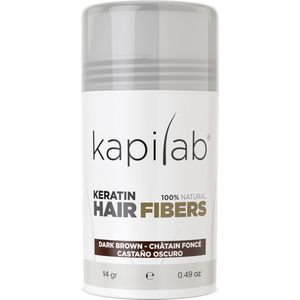 Kapilab Hair Fibers Donkerbruin - Keratine haarvezels verbergen haaruitval - Direct voller haar - 100% natuurlijk - 14 gram