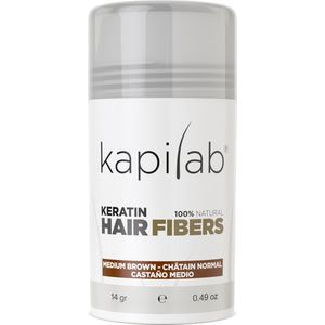 Kapilab Hair Fibers Middenbruin - Keratine haarvezels verbergen haaruitval - Direct voller haar - 100% natuurlijk - 14 gram