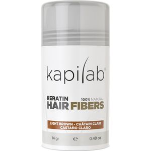 Kapilab Hair Fibers Lichtbruin - Keratine haarvezels verbergen haaruitval - Direct voller haar - 100% natuurlijk - 14 gram