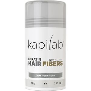 Kapilab Hair Fibers Grijs - Keratine haarvezels verbergen haaruitval - Direct voller haar - 100% natuurlijk - 14 gram