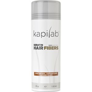 Kapilab Hair Fibers Lichtbruin - Keratine haarvezels verbergen haaruitval - Direct voller haar - 100% natuurlijk - 29 gram
