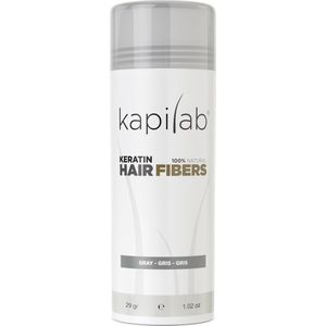Kapilab Hair Fibers Grijs - Keratine haarvezels verbergen haaruitval - Direct voller haar - 100% natuurlijk - 29 gram