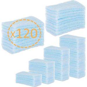 OrtoPrime 120 stuks wegwerpwashandjes voor baby's, kinderen en volwassenen, wegwerpwashandjes, badspons met pH-neutrale zeep, set van 5 verpakkingen met 24 sponzen.
