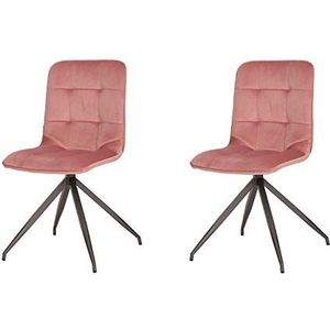 La Silla Española Houten stoel, stoffen, roze, make-up, afmetingen: 46 cm (breedte) x 57 cm (diepte) x 88 cm (hoogte)