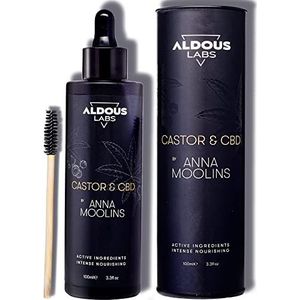 100% zuivere ricinusolie, koudgeperst, veganistisch, geavanceerde formule, 100 ml, wimpers, wenkbrauwen, haar, huid, nagels, baard, incl. borstel, origineel cadeau-idee